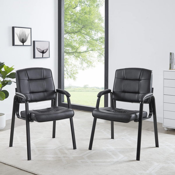 Naomi Home Stackable Faux Leather Seat Waiting Room Chair with Metal Frame & Reviews Wayfair